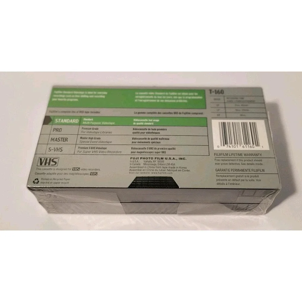 FUJIFILM T-160 EP Mode‎ VHS Tape (2) Pack-8 Hours VHS-NEW / SEALED